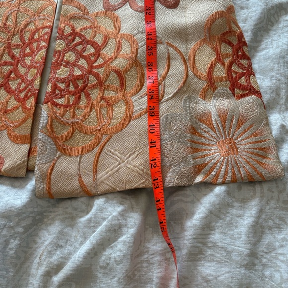 Floral Orange and Cream Silk Brocade Asian Evening Jacket Stunning! Vintage Sz L - Picture 8 of 11